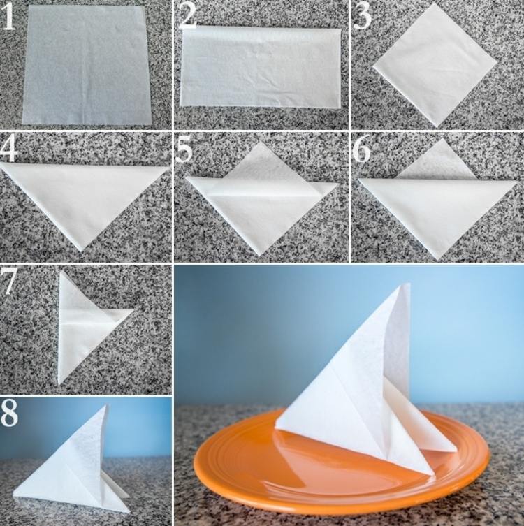 pliage-serviettes-papier-aile-blanche pliage de serviettes en papier