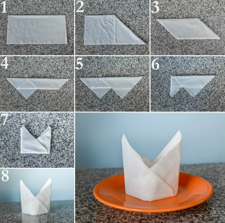 pliage-serviettes-papier-chapeau-eveque-idee