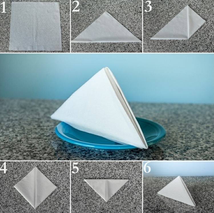 pliage-serviettes-papier-pyramide-elegante pliage de serviettes en papier