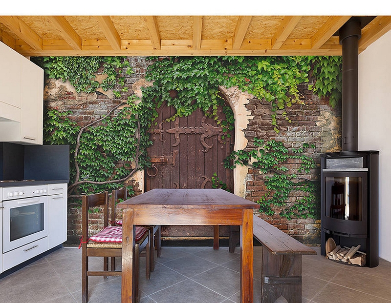 poster-mural-nature-autocollant-jardin-secret-porte-encienne-lierre