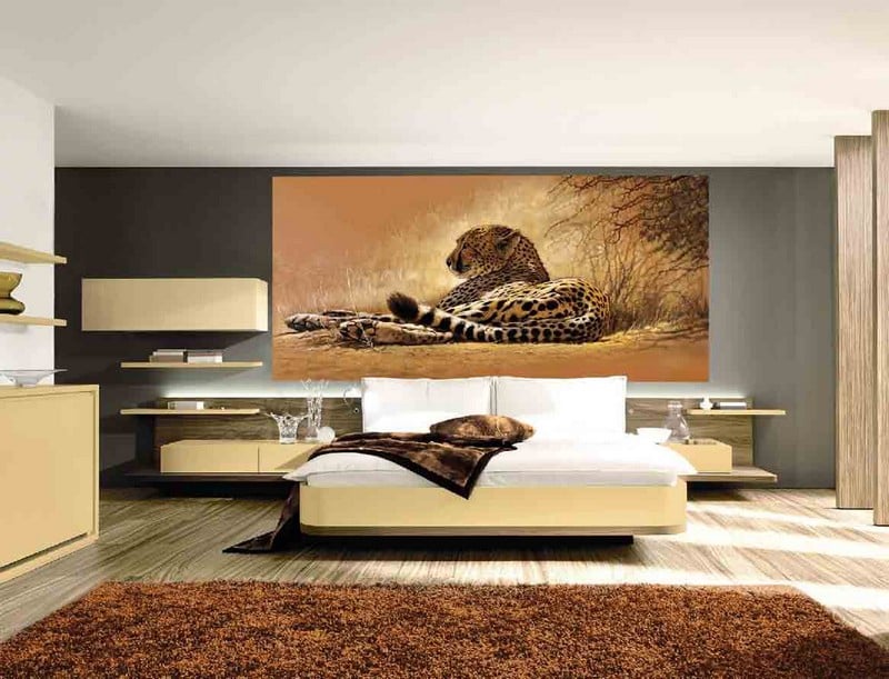 poster-mural-theme-afrique-guepard-chambre-coucher poster mural