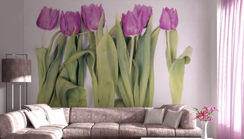 poster-mural-xxl-motif-tulipes-roses-fond-blanc