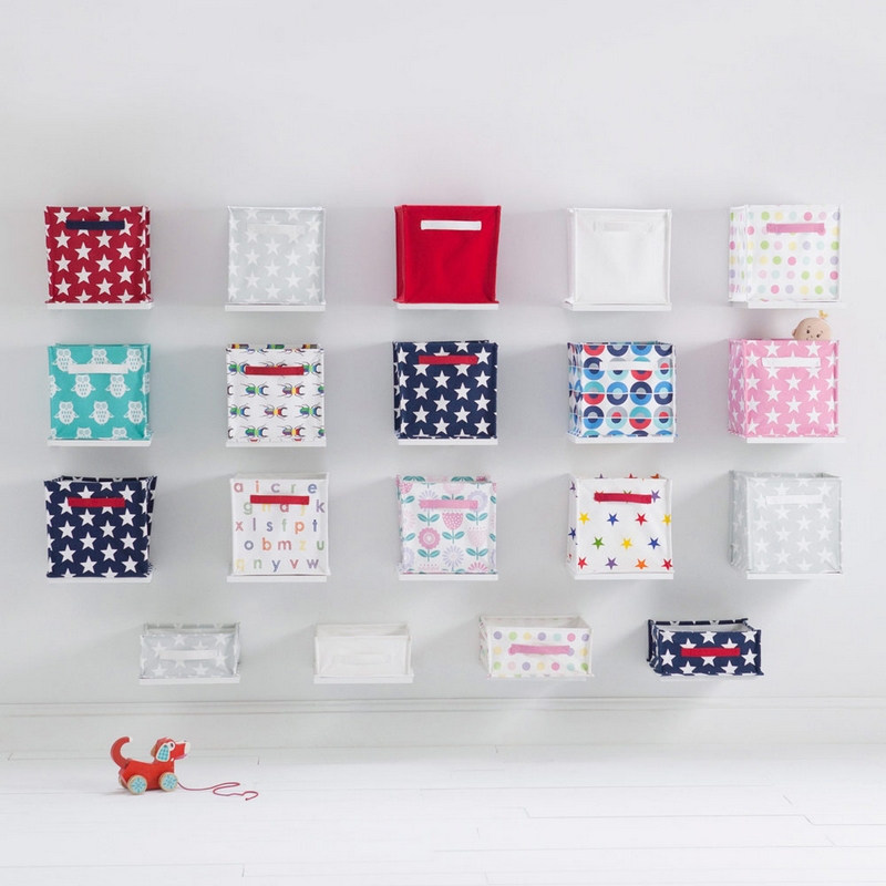 rangement cube tissu motifs mignons-chambre-enfant-étagères