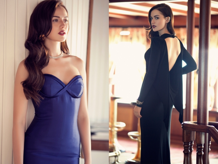 robe-nouvel-an-bustier-bleu-foncé-modèle-noir