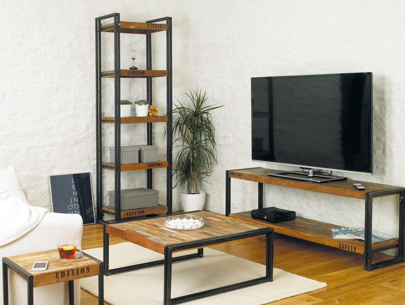 table-basse-industrielle-meuble-tv-étagère-table-appoint-assortis