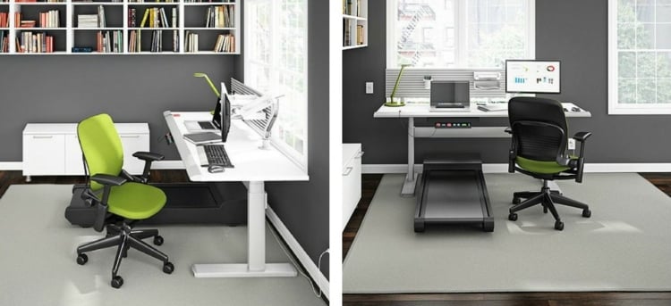 table-bureau-moderne-mode-vie-actif-combinée-tapis-course