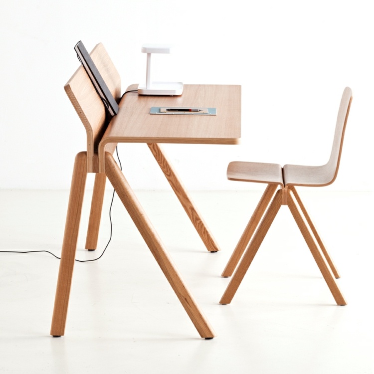 table bureau scandinave bois-clair-chaise-design-assorti