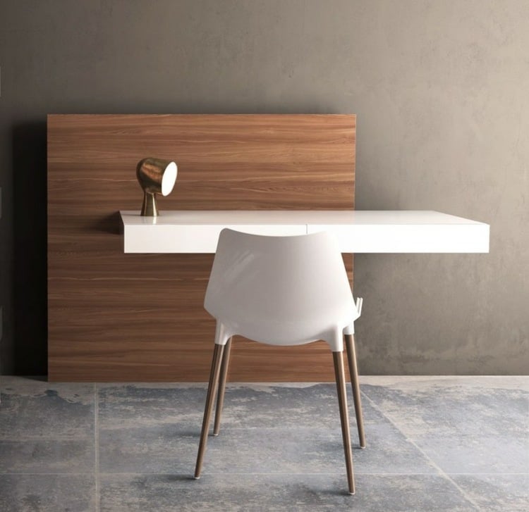 table-bureau-style-minimaliste-plateau-blanc-laqué-panneau-bois