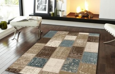 tapis-patchwork-vintage-effet-usé-carreaux-tons-naturels