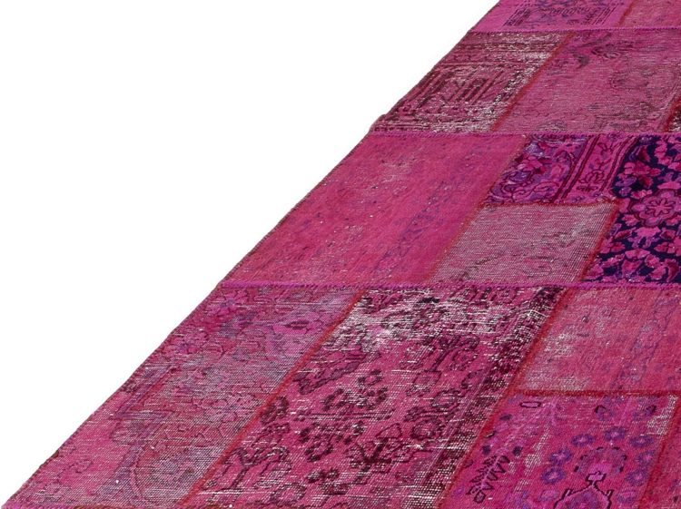 tapis patchwork vintage rose fushia-motifs-pourpres