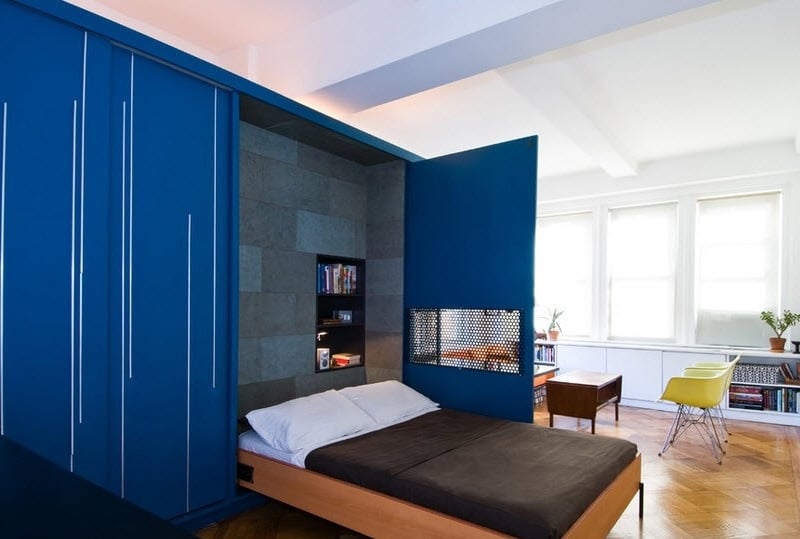 tête-lit-avec-rangement-lit-escamotable-armoire-bleue-studio-design