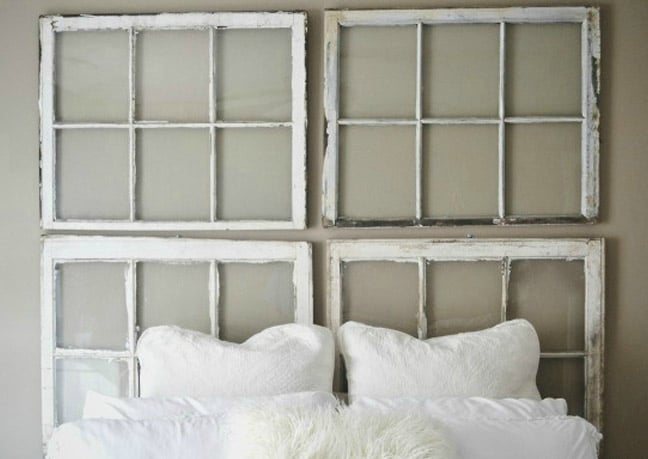 tête-lit-faire-soi-même-fenêtres-anciennes-peinture-écaillée