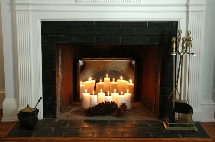 bougies décoratives remplacer-feu-vivant-cheminée-décorative