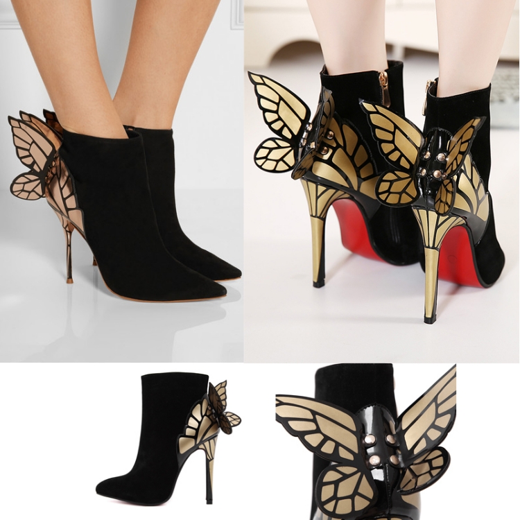 customiser-chaussures-bottines-ornées-papillons-décoratifs