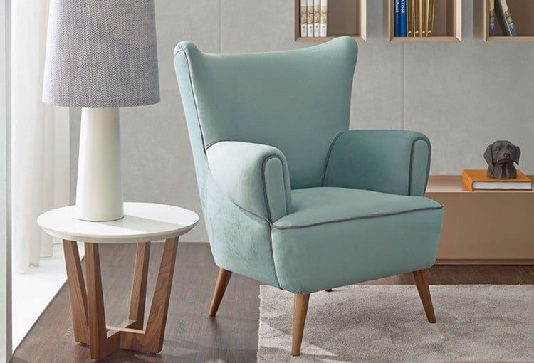 fauteuil design scandinave - vert-menthe-pietement-bois-VANGUARD-CONCEPT-Venice