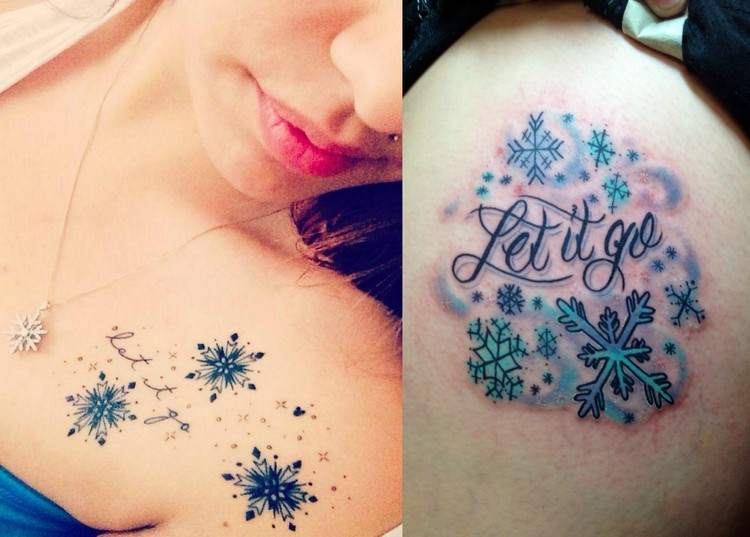 idées tatouages -disney--reine-neiges-flocons-neige-let-it-snow