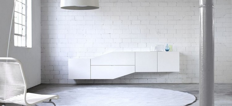 meuble de salon moderne -blanc-design-geometrique-Cut-X 693