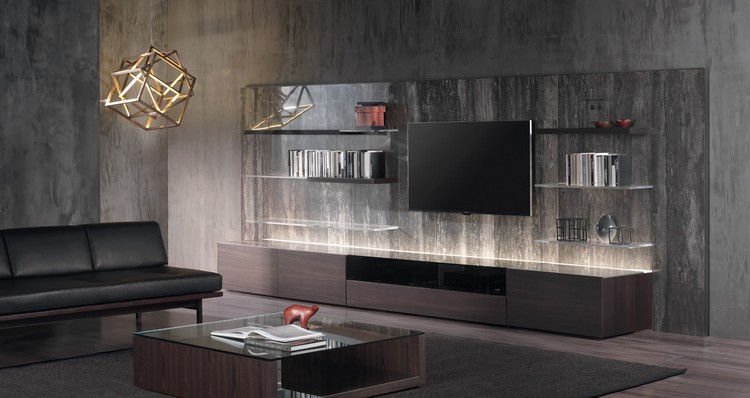 meuble salon design canapé-cuir-noir-mobilier-nc-landscape-acerbis
