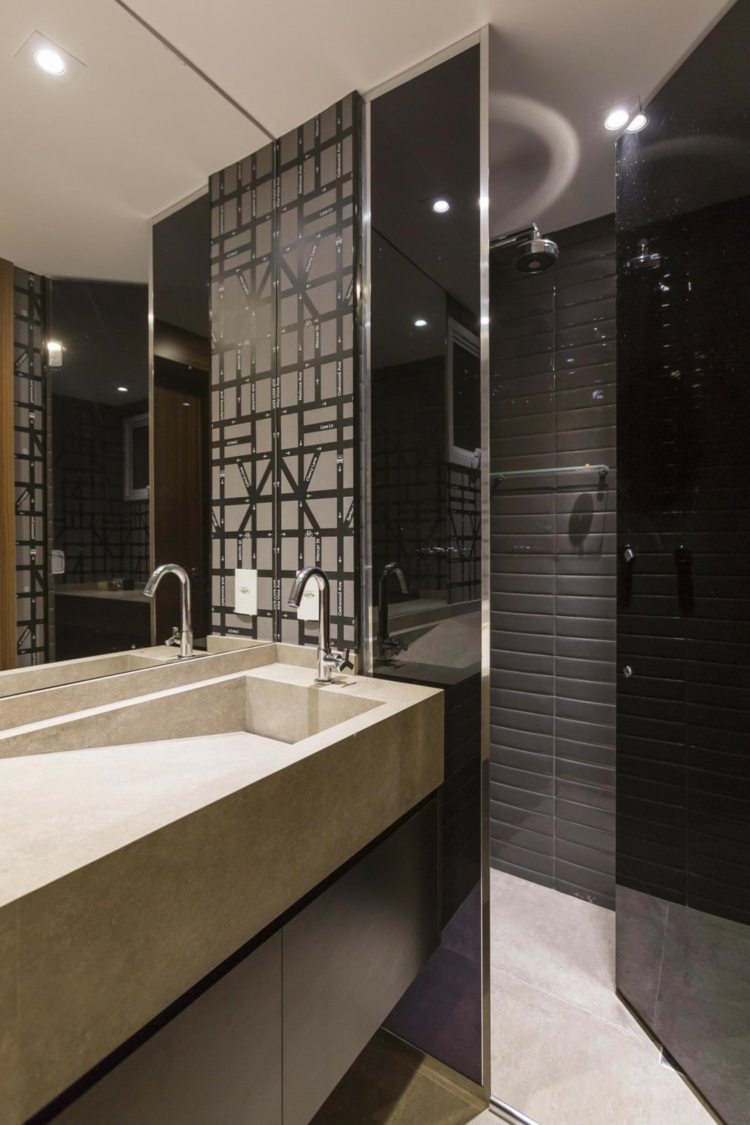meuble-tv-blanc-salle-bain-noire-lavabo-design-pierre-naturelle