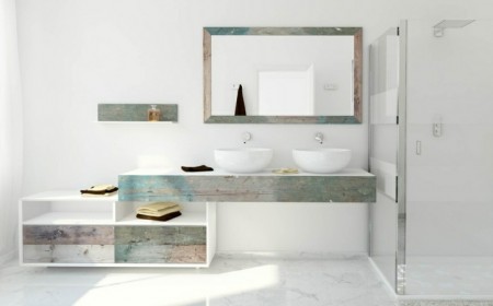 meuble-vasque-salle-bain-blanc-mat-bois-patiné-double-vasque