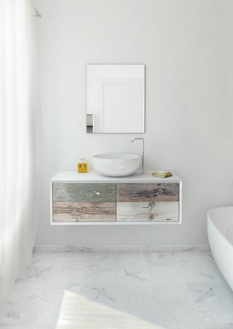 meuble-vasque-salle-bain-bois-cérusé-teinté-vasque-poser-sol-marbre