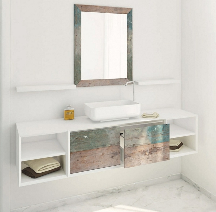 meuble-vasque-salle-bain-bois-cérusé-tons-vert-de-gris-plan-blanc