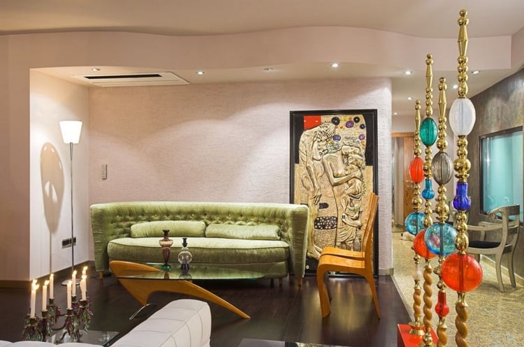 meubles art déco salon style-africain-décoration-colorée