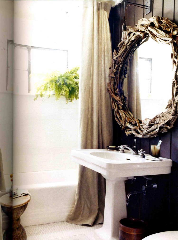 miroir cadre bois -flotte-salle-bains