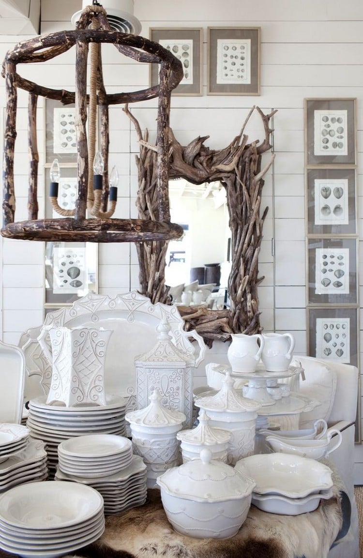 miroir cadre bois -flotte-salle-manger-lustre-bois-flotte