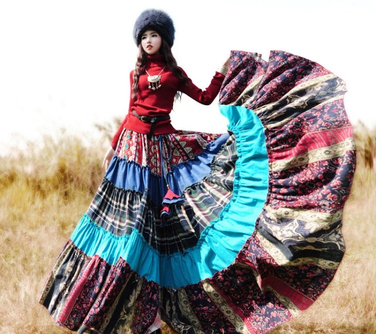 mode-femme-hiver-2015-2016-jupe-maxi-colorée