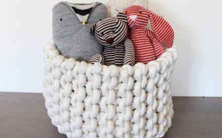 panier rangement crochet animaux-peluche-tissu