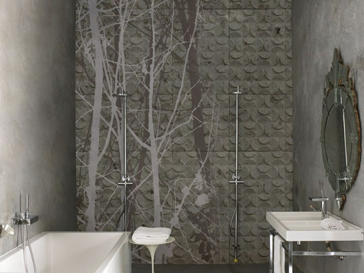 papier peint pour salle de bain -fagales-carreaux-3d-motif-arbres-blanc-marron