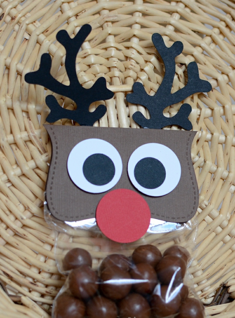renne du père Noël sachet-chocolat-yeux-papier-nez-rouge