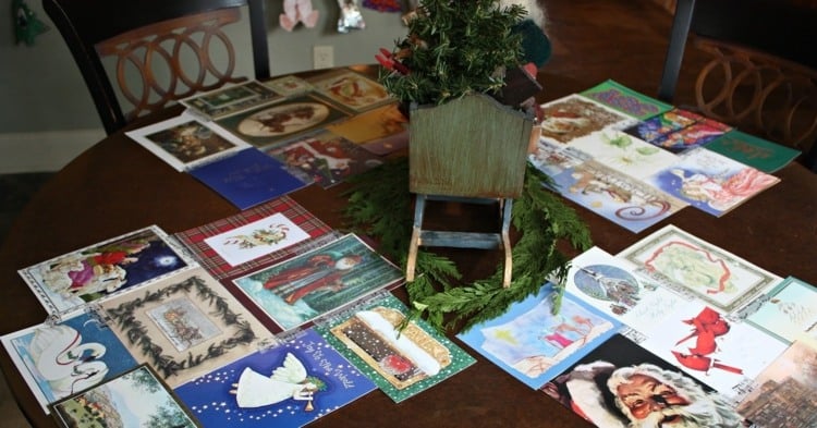 set de table Noël -cartes-recyclees-motifs-noel