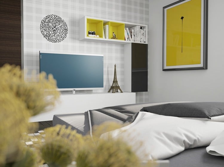 solution rangement -chambre-coucher-modules-rangement-meuble-tv
