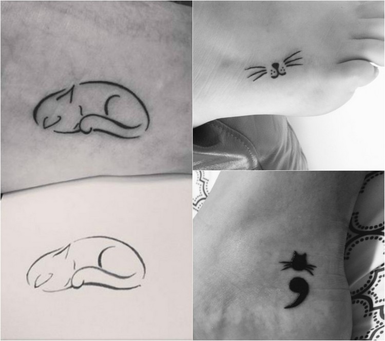 tatouage chat stylisé museau-point-virgule-projet-anti-suicide