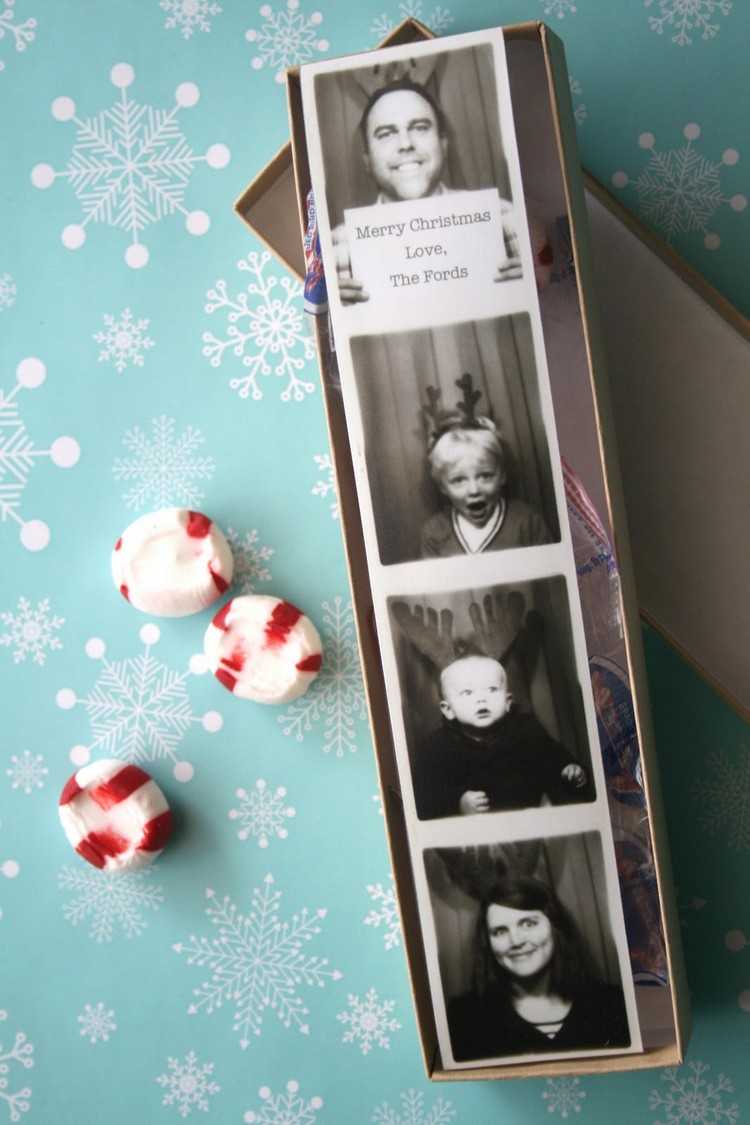 carte de vœux Noël photos-famille-noir-blanc