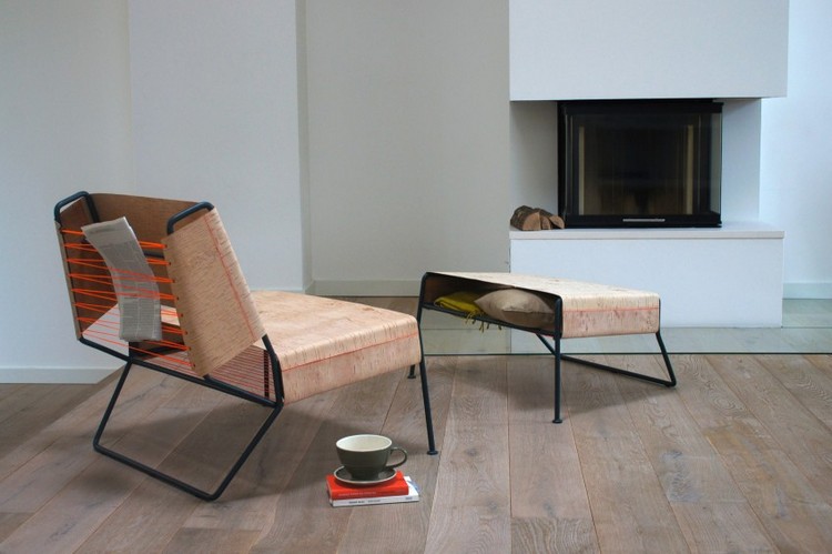 accessoire maison écorce-bouleau- chaise-design-repose-pieds-Anastasiya-Koshcheeva