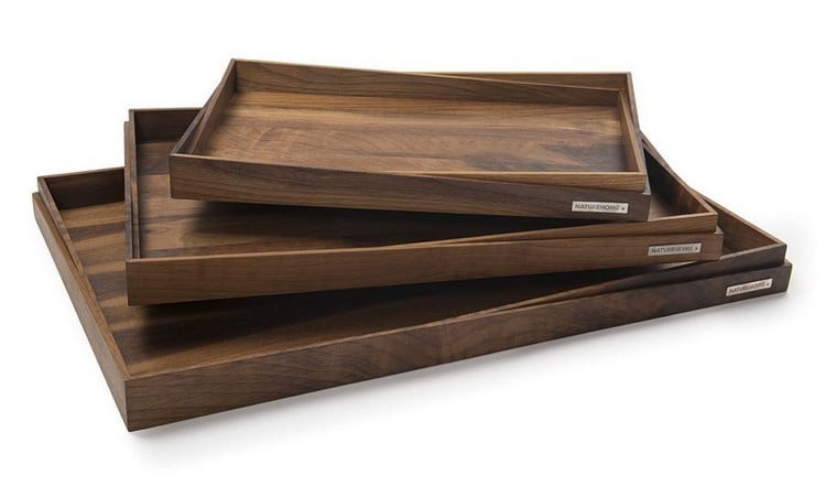 accessoires de cuisine bois- plateaux de service rectangulaires en olivier