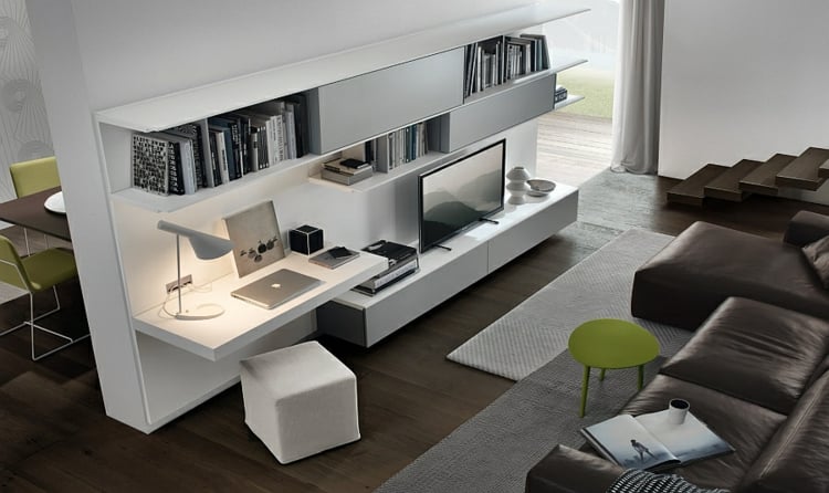 bureau moderne dans un salon design