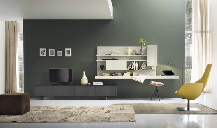 Aménagement de bureau moderne dans un salon design ! Les salons modernes de coin