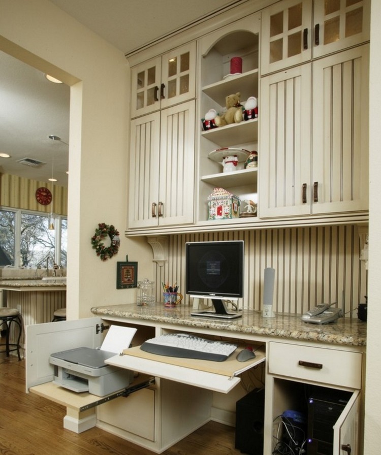 aménagement-bureau-maison-plan-marbre-gris-meubles-bois-blanc-parquet