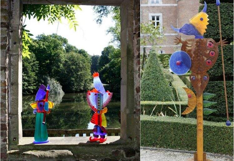 aménagement jardin extérieur sculptures-couleurs