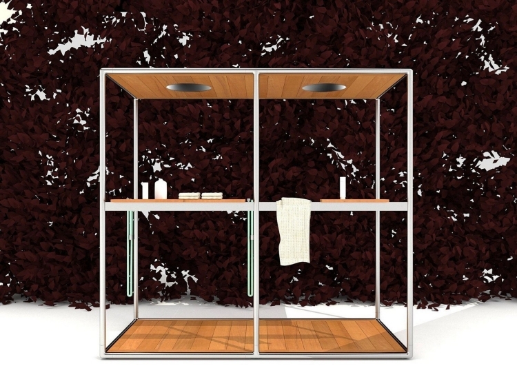 cabine de douche extérieure design italien moderne Zucchetti Kos