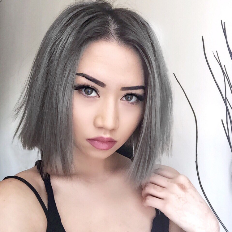 cheveux gris foncé mode 2016- coupe bob mi-long