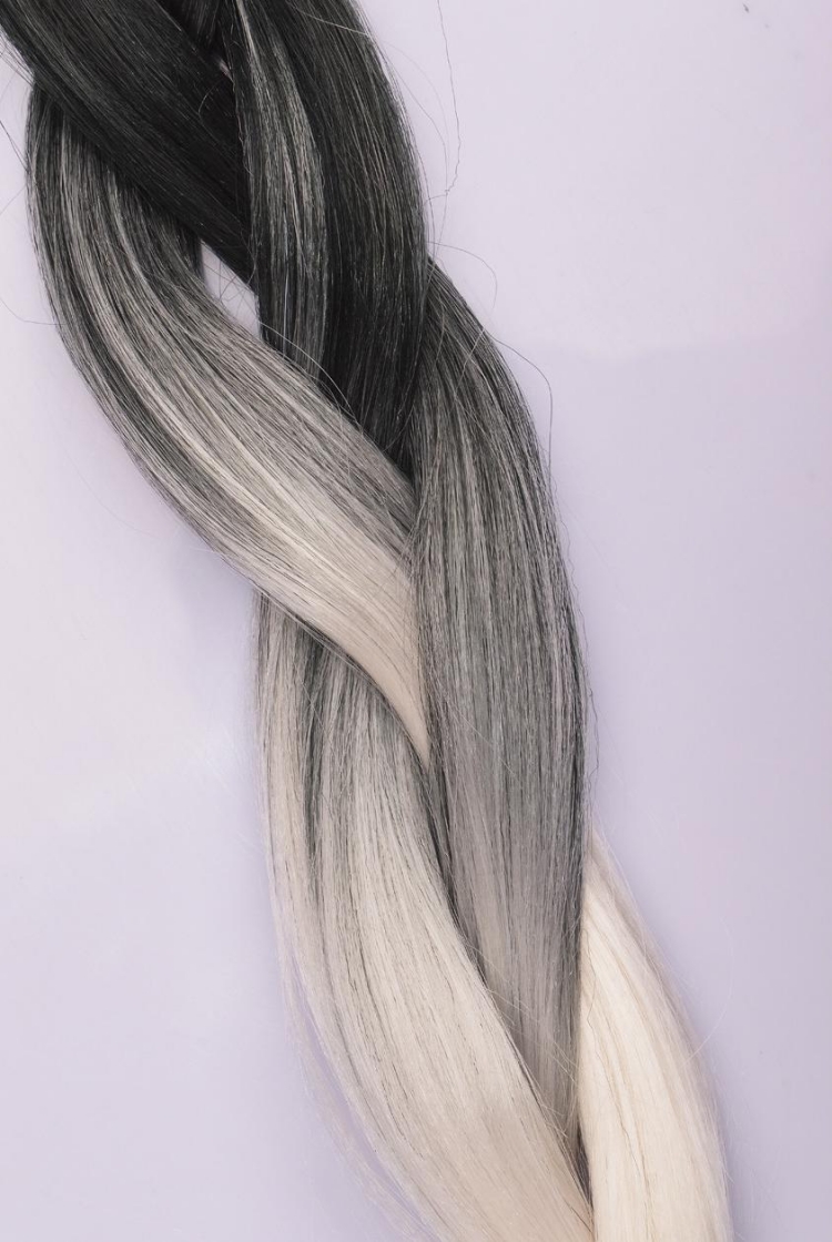 cheveux gris mode 2016- extensions tresse nuances grises