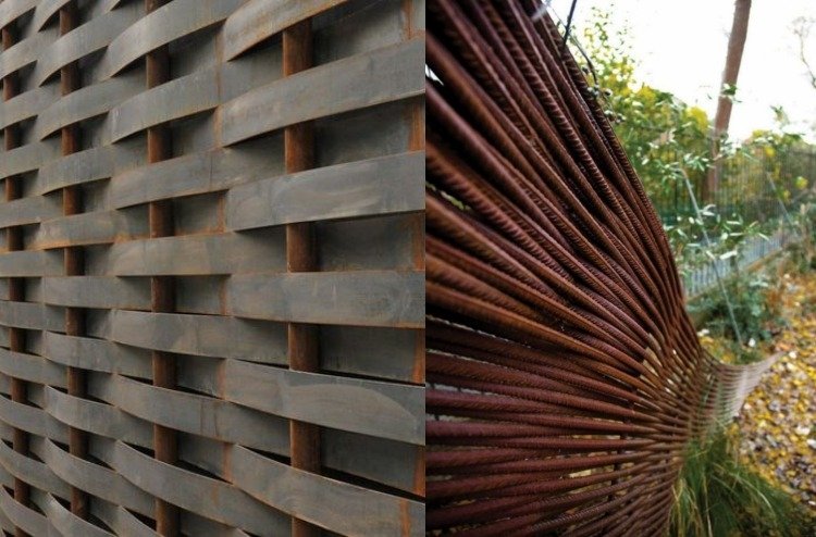 Clôture acier corten et d'autres applications du métal rouillé Clôture Bassin Créatif
