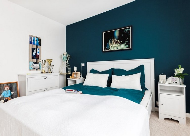 Couleur de peinture pour chambre tendance en 18 photos ! Peinture bleu nuit chambre