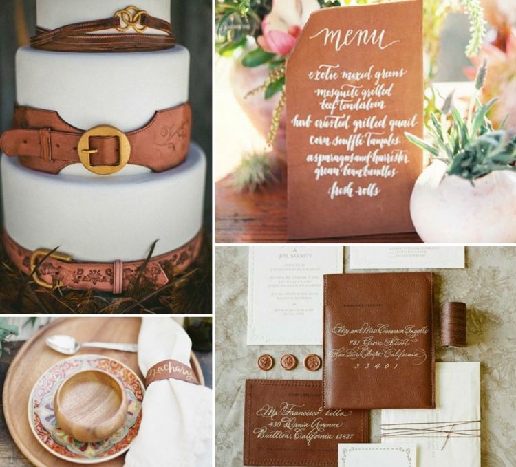 décoration-mariage-originale-avec-cuir-idées-gâteau-décoration-table