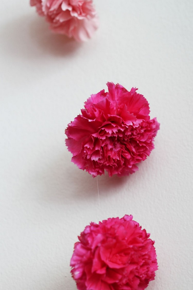 décoration saint valentin DIY-base-fleurs-oeillets-nuances-rose